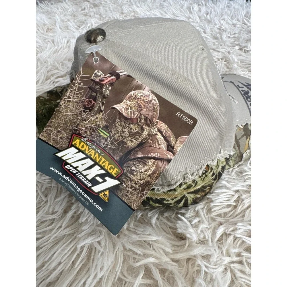 Trapper Joe Trigger Tommy Autographed Distressed Camo Baseball Cap Men's‎ nWT